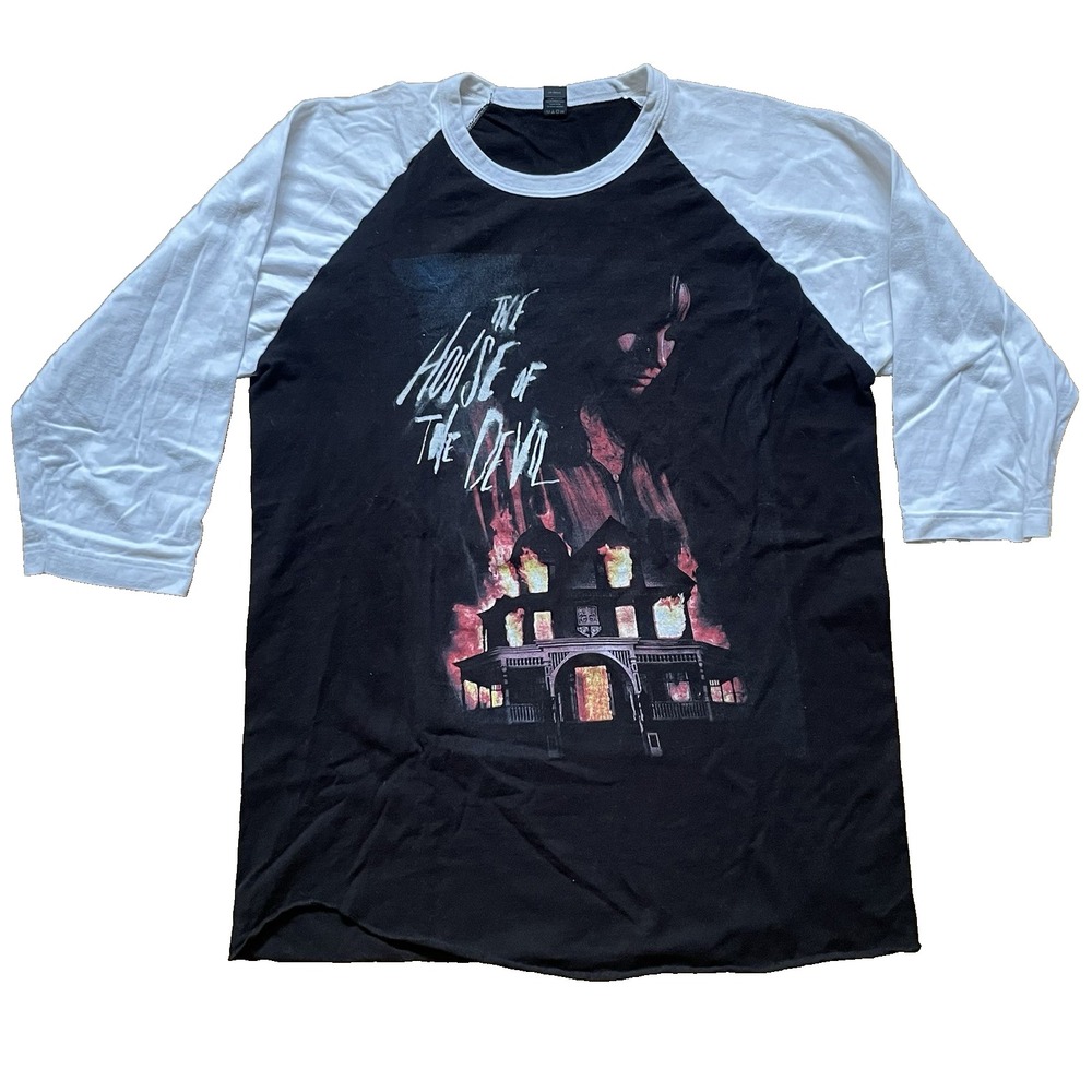 Vtg The House of the Devil Shirt L 2009 Tee Gorgon Video Ti West Horror Raglan